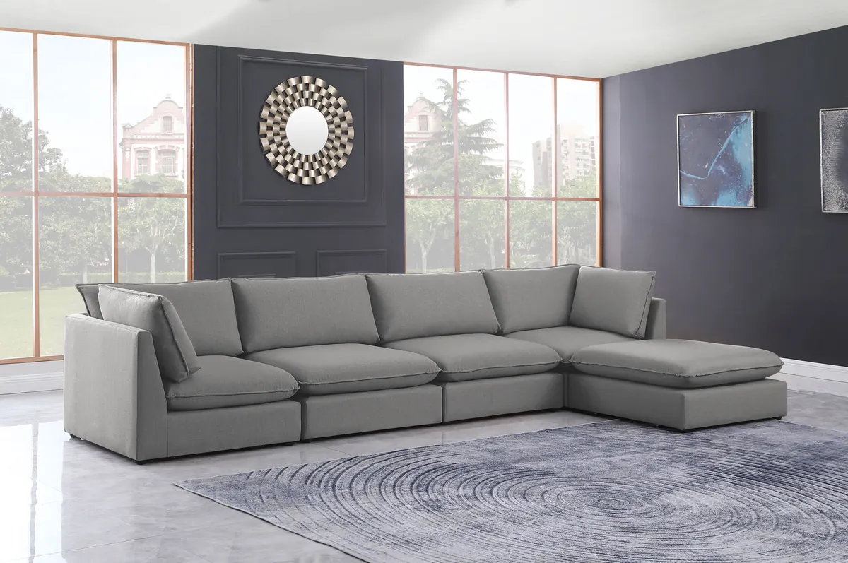 Mackenzie - 5 Piece Modular Sectional With Chaise - Gray