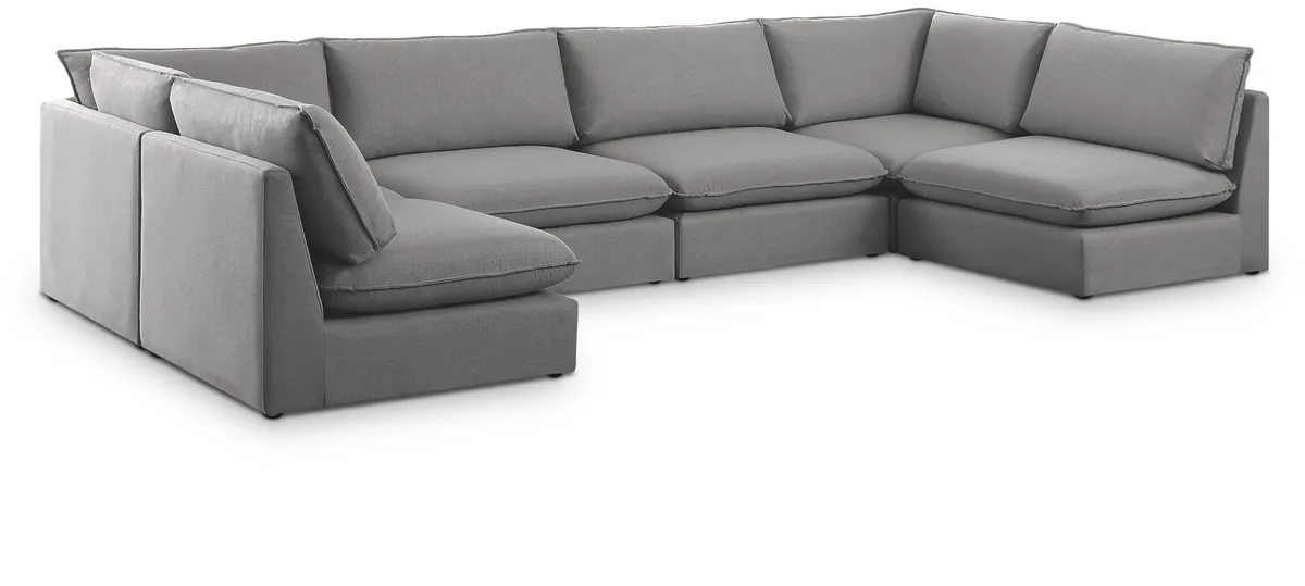 Mackenzie - 6 Piece Modular U-Shaped Sectional - Gray