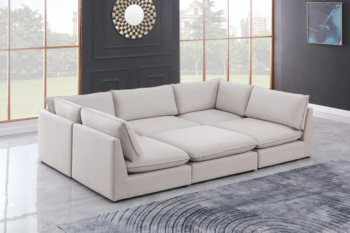 Mackenzie - 6 Piece Modular Sectional - Beige - View 2