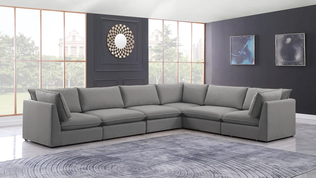 Mackenzie - 6 Piece Modular Corner Sectional - Gray - View 2
