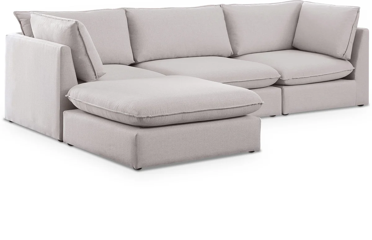 Mackenzie - 4 Piece Modular Sectional With Chaise - Beige