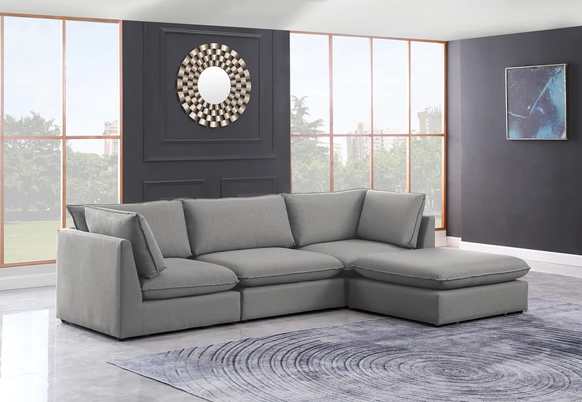Mackenzie - 4 Piece Modular Sectional With Chaise - Gray