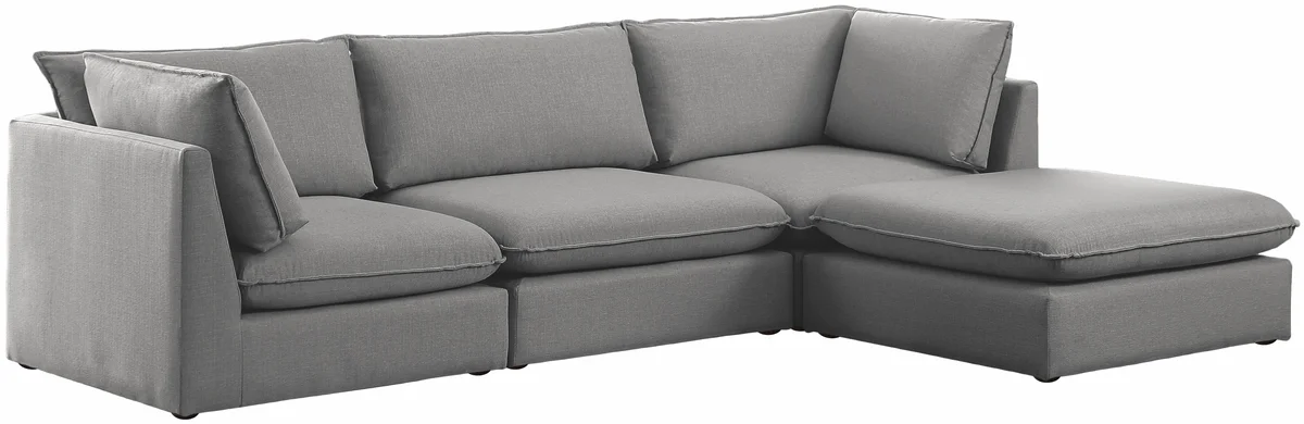Mackenzie - 4 Piece Modular Sectional With Chaise - Gray - View 2