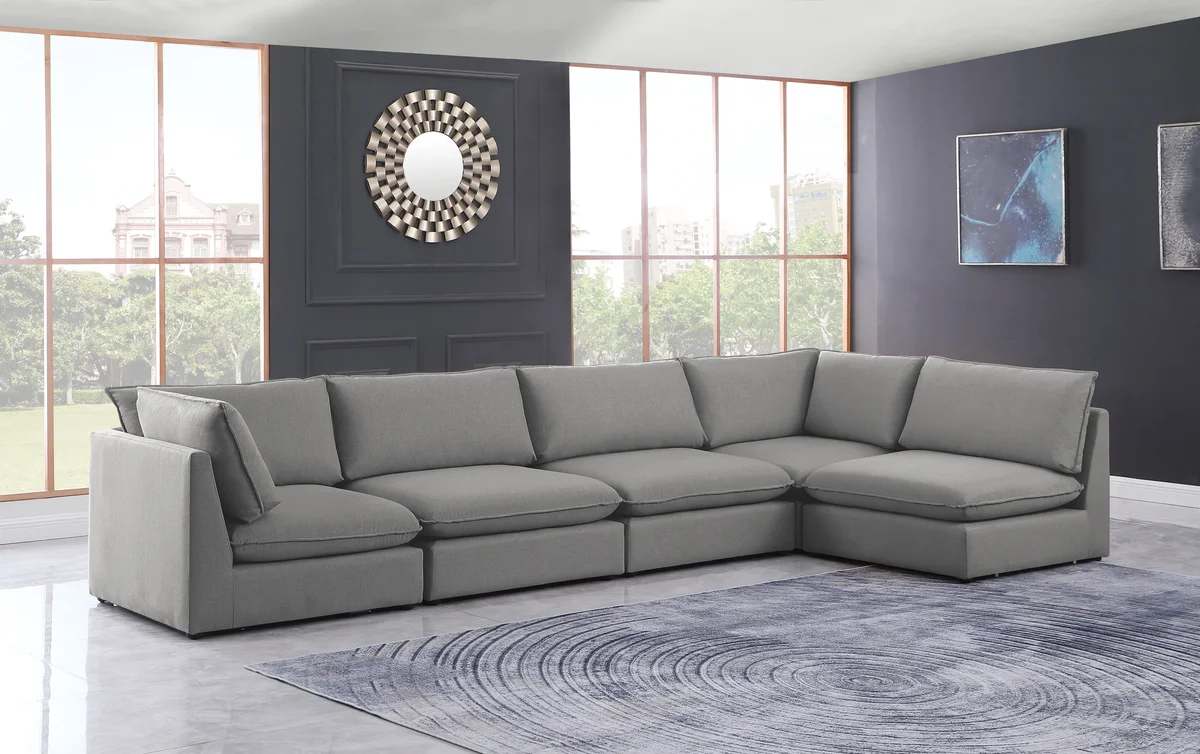 Mackenzie - 5 Piece Modular Sectional - Gray