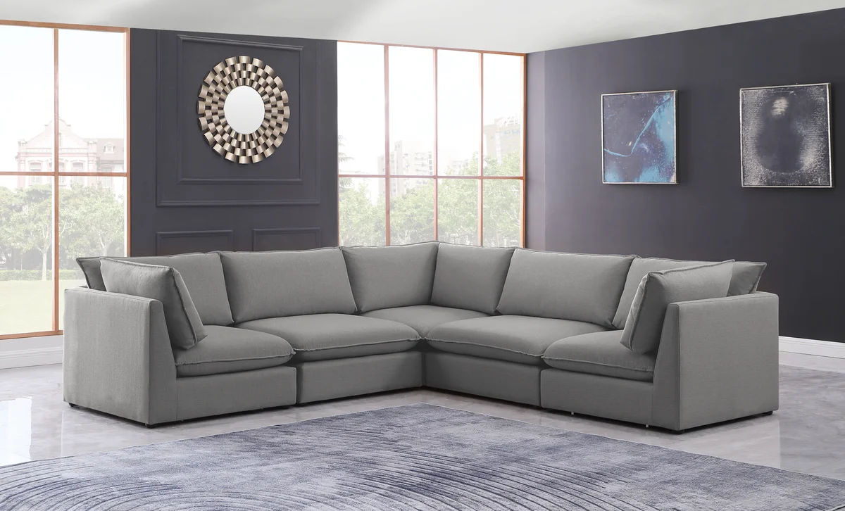 Mackenzie - 5 Piece Modular Corner Sectional - Gray - View 2