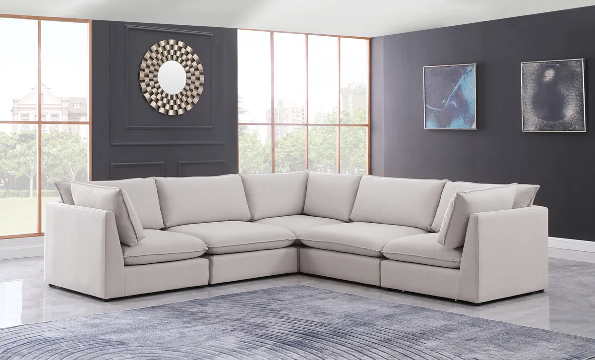 Mackenzie - 5 Piece Modular Corner Sectional - Beige - View 2