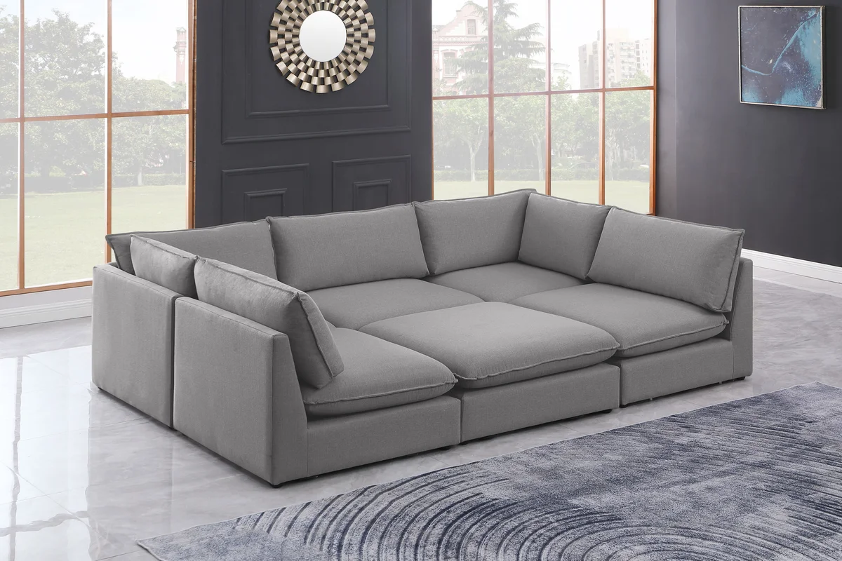 Mackenzie - 6 Piece Modular Sectional - Gray - View 2