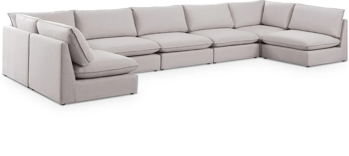 Mackenzie - 7 Piece Modular U-Shaped Sectional - Beige