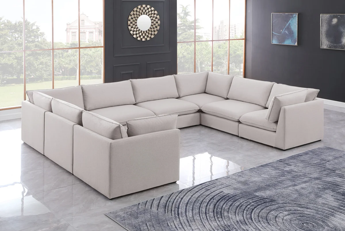 Mackenzie - 8 Piece Modular Sectional - Beige - View 2