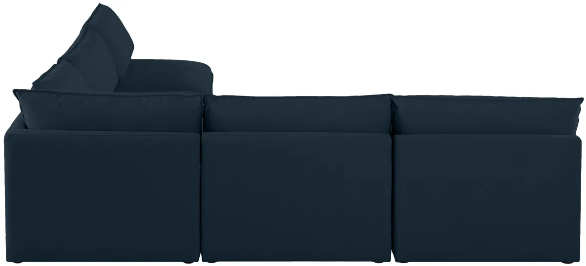 Mackenzie - 5 Piece Modular Corner Armless Sectional - Navy