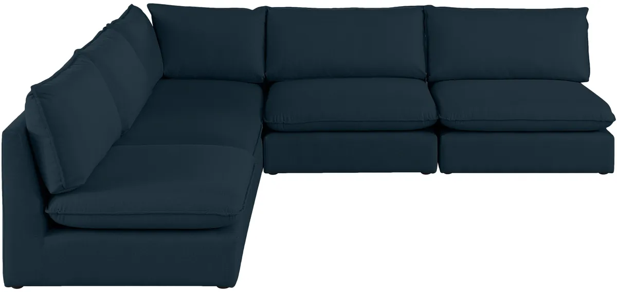 Mackenzie - 5 Piece Modular Corner Armless Sectional - Navy