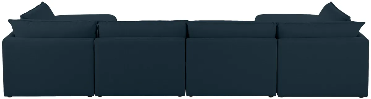 Mackenzie - 6 Piece Modular Double Chaise Sectional - Navy