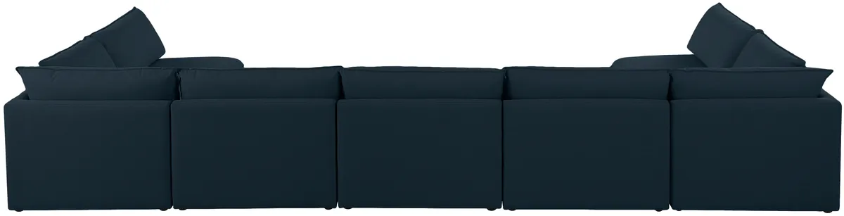 Mackenzie - 7 Piece Modular U-Shaped Sectional - Navy