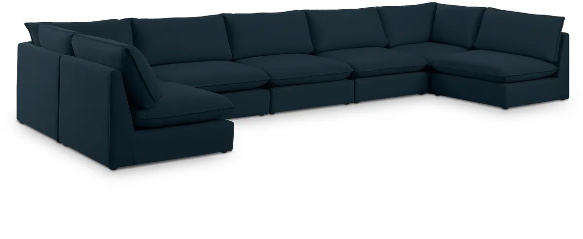 Mackenzie - 7 Piece Modular U-Shaped Sectional - Navy