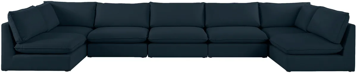 Mackenzie - 7 Piece Modular U-Shaped Sectional - Navy