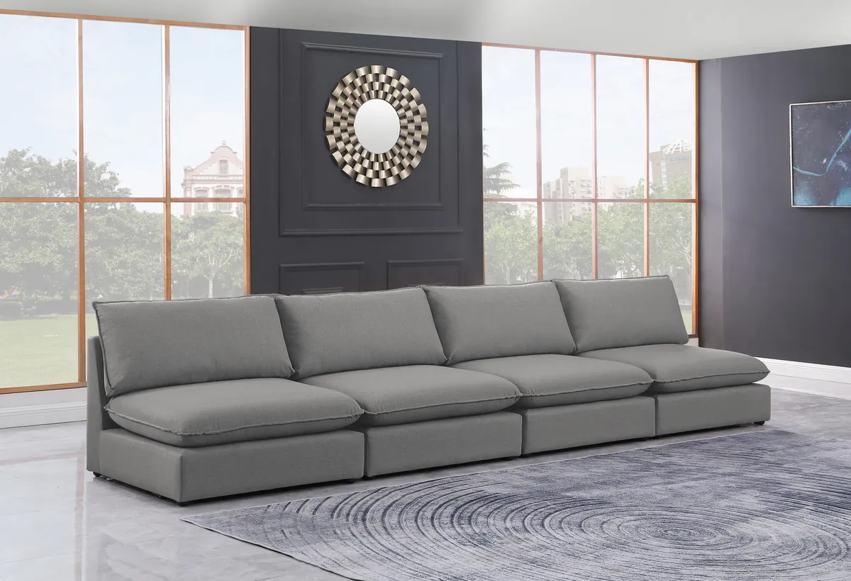 Mackenzie - 4 Seat Modular Armless Sofa - Gray - View 2