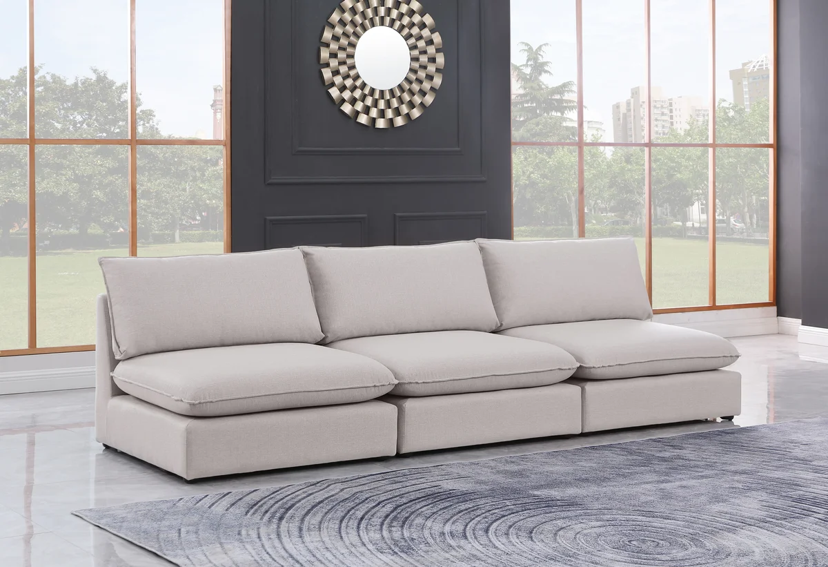 Mackenzie - 3 Seat Modular Armless Sofa - Beige - View 2