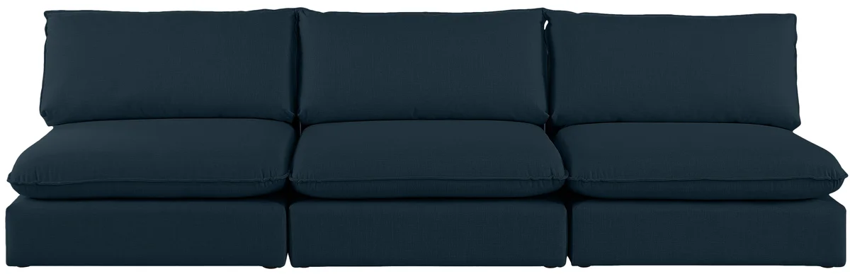 Mackenzie - 3 Seat Modular Armless Sofa - Navy