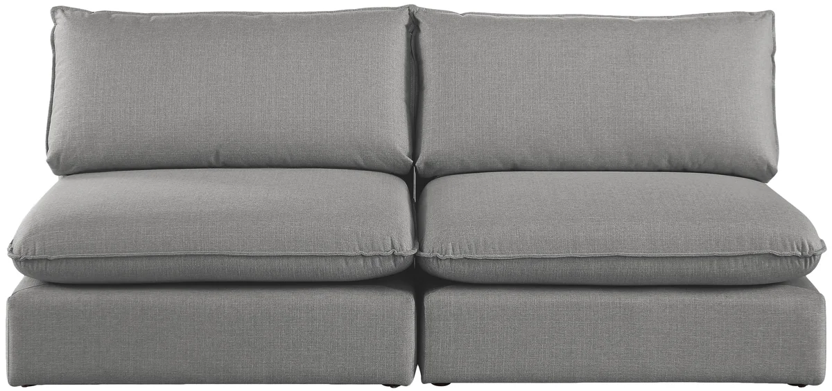 Mackenzie - 2 Seat Modular Armless Sofa - Gray