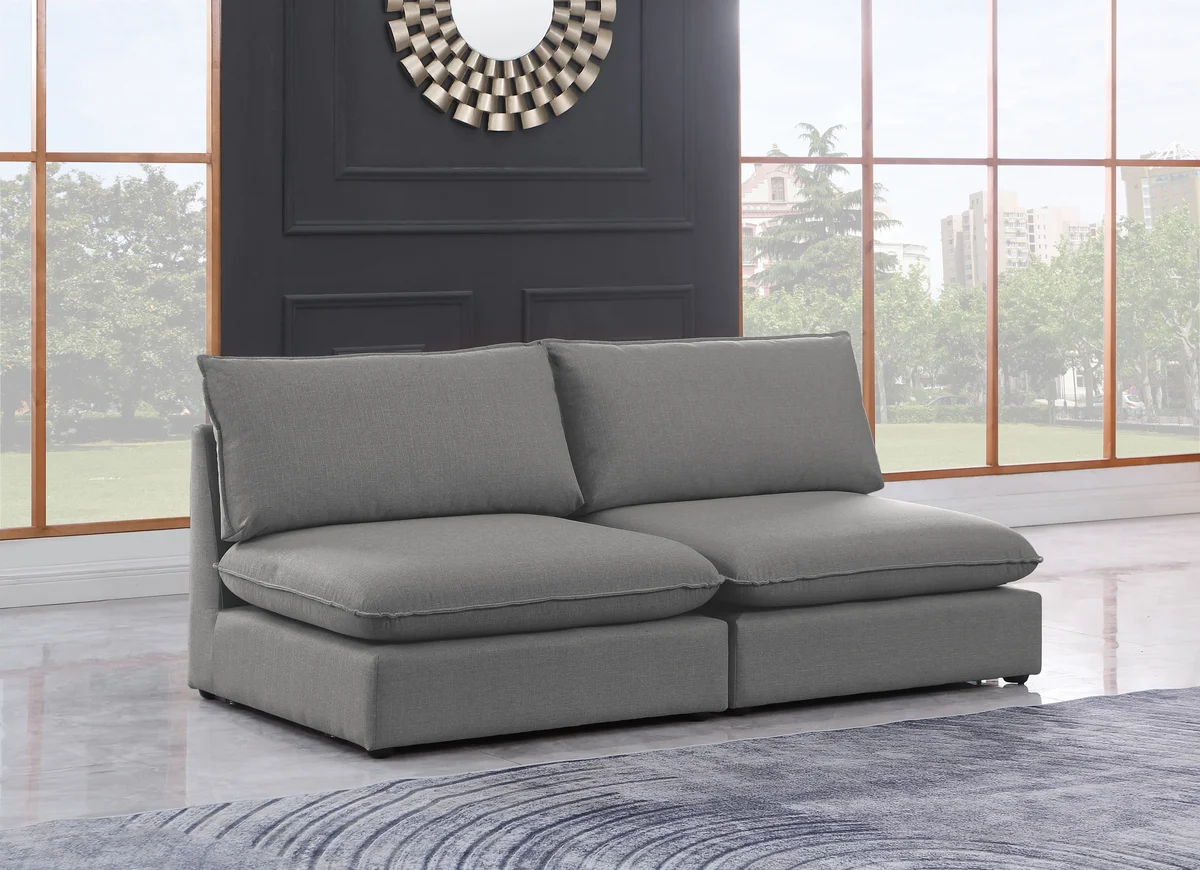 Mackenzie - 2 Seat Modular Armless Sofa - Gray - View 2