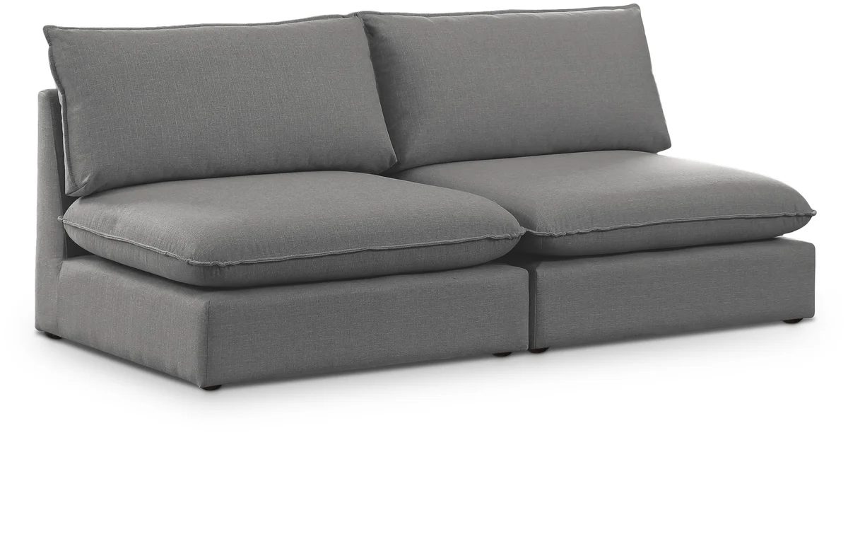 Mackenzie - 2 Seat Modular Armless Sofa - Gray