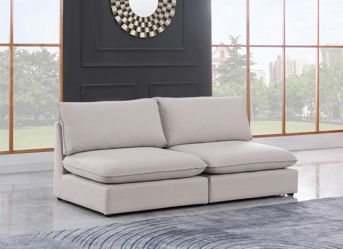 Mackenzie - 2 Seat Modular Armless Sofa - Beige - View 2