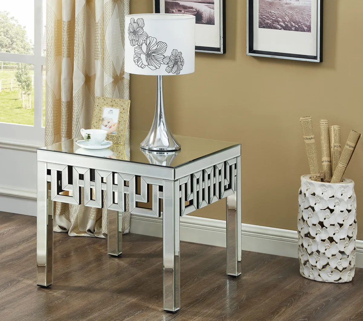 Aria - End Table - Pearl Silver - View 2
