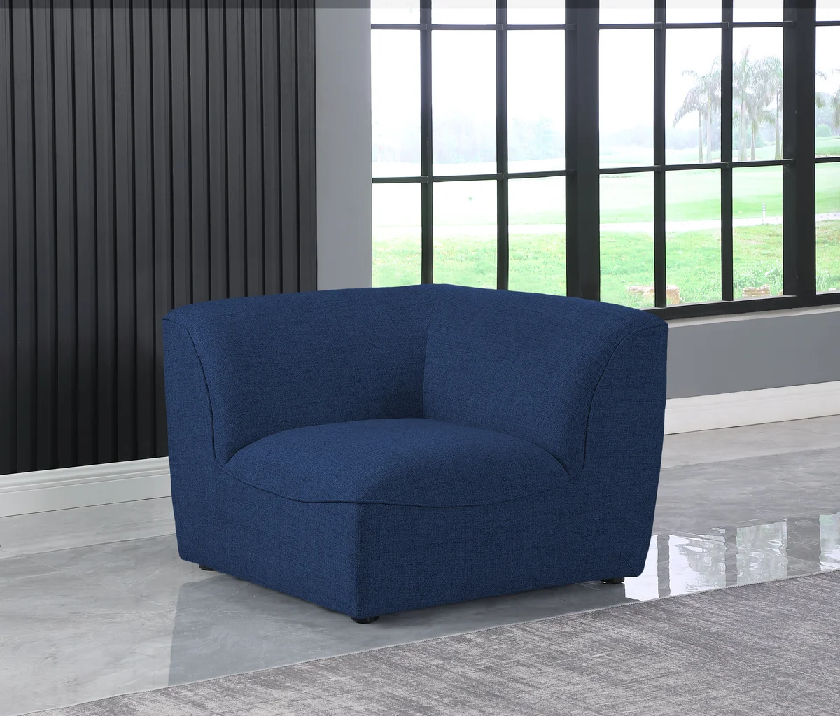 Miramar - Corner Chair - Navy - View 2