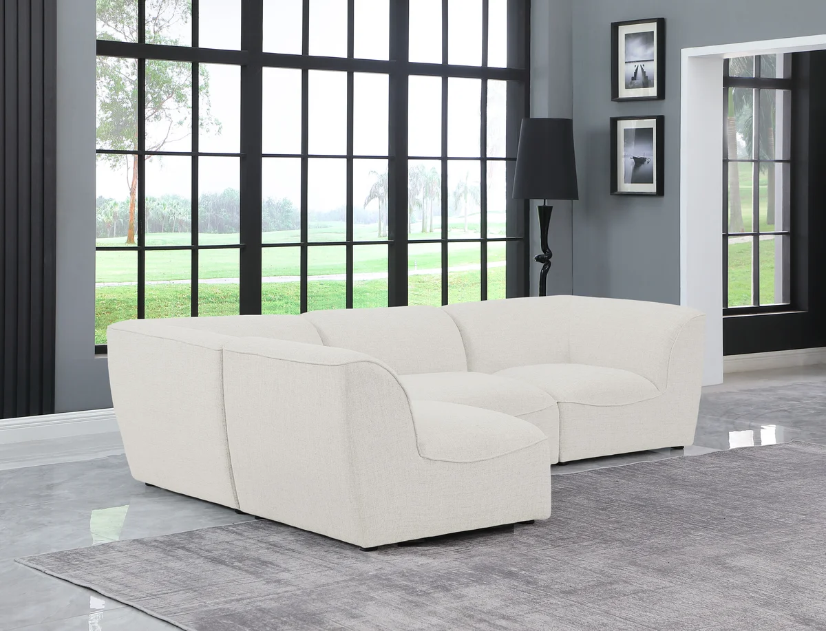 Miramar - 4 Piece Modular Corner Sectional - Cream