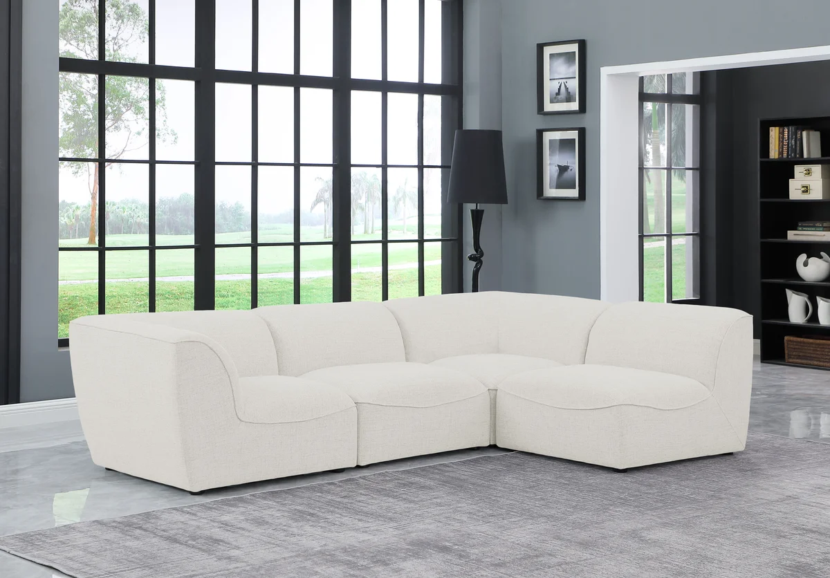 Miramar - 4 Piece Modular Corner Sectional - Cream