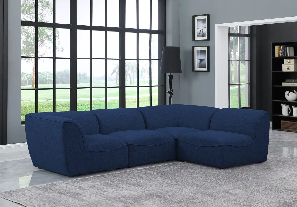 Miramar - 4 Piece Modular Corner Sectional - Navy