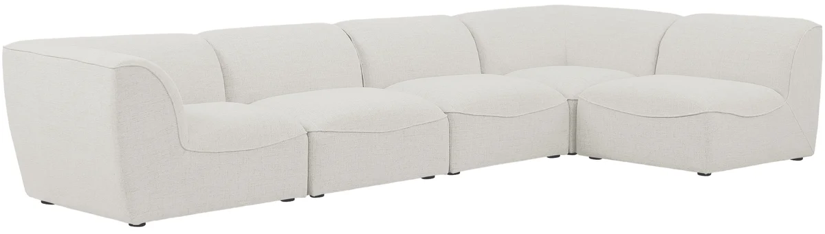 Miramar - 5 Piece Modular Sectional - Cream - View 2