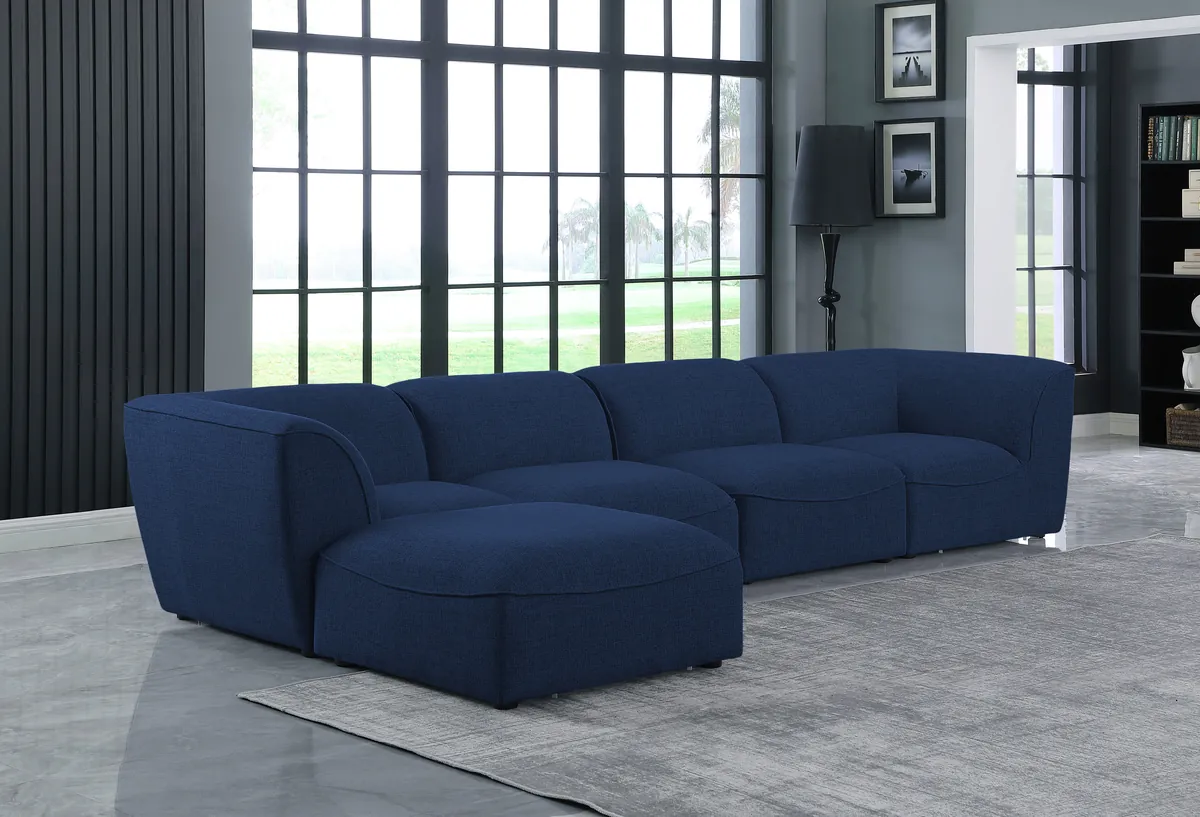 Miramar - 5 Piece Modular Sectional With Chaise - Navy