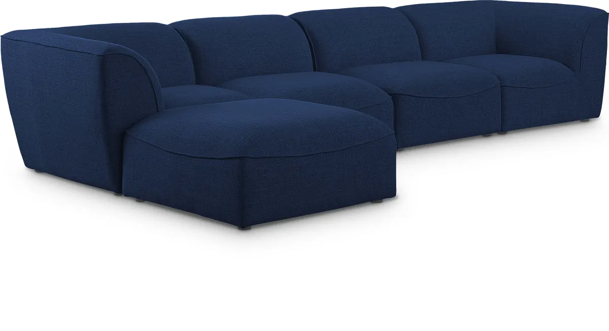 Miramar - 5 Piece Modular Sectional With Chaise - Navy