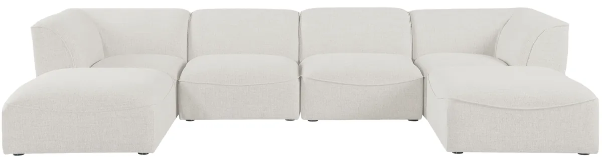 Miramar - 6 Piece Modular Double Chaise Sectional - Cream