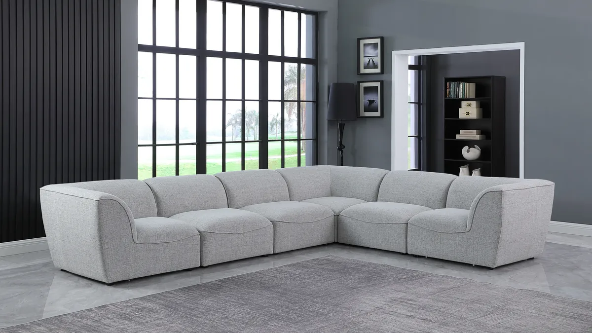 Miramar - 6 Piece Modular Corner Sectional - Gray - View 2