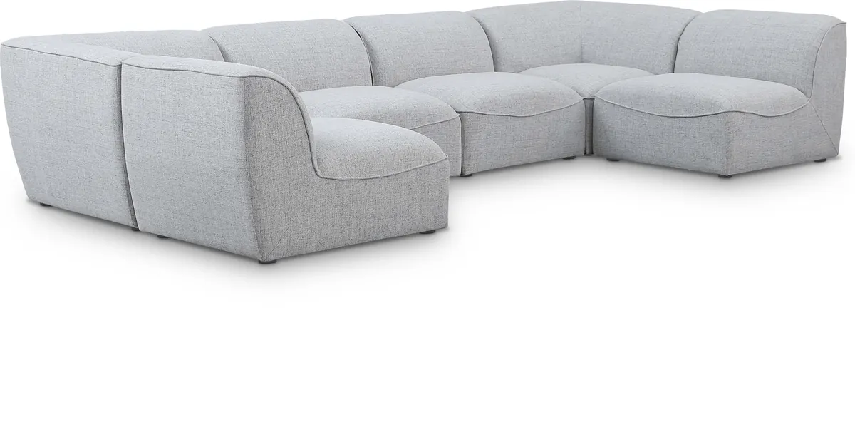 Miramar - 6 Piece Modular U-Shaped Sectional - Gray