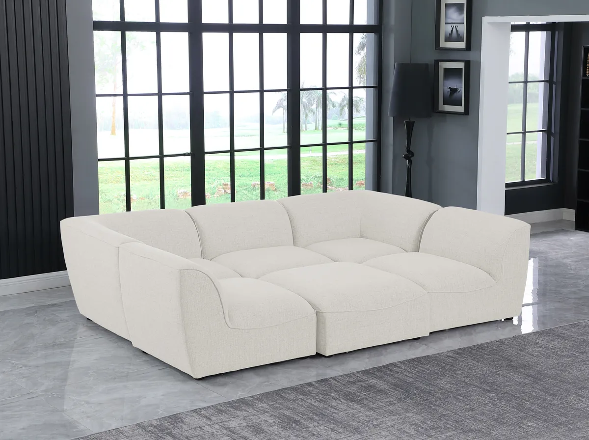 Miramar - 6 Piece Modular Sectional - Cream - View 2