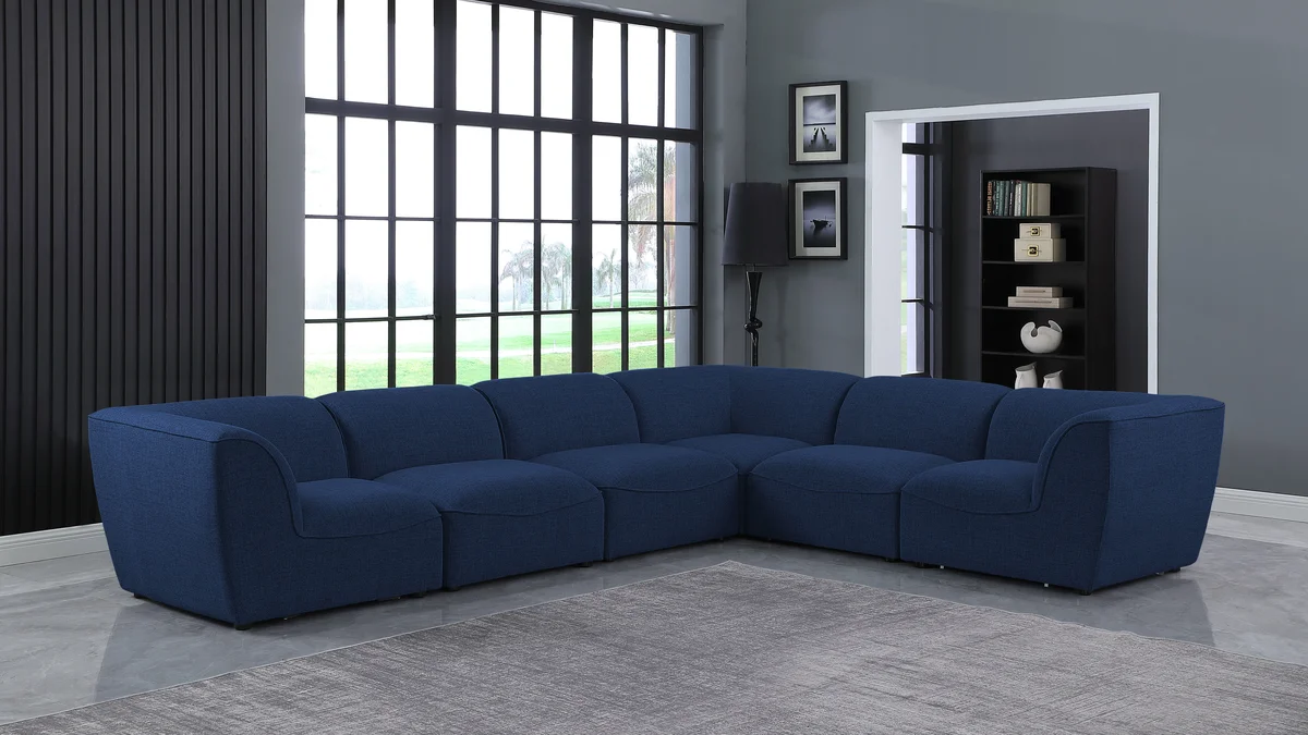 Miramar - 6 Piece Modular Corner Sectional - Navy - View 2