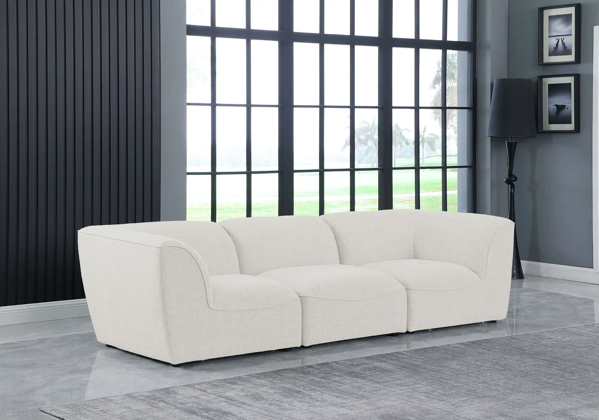 Miramar - 3 Seat Modular Sofa - Cream - View 2