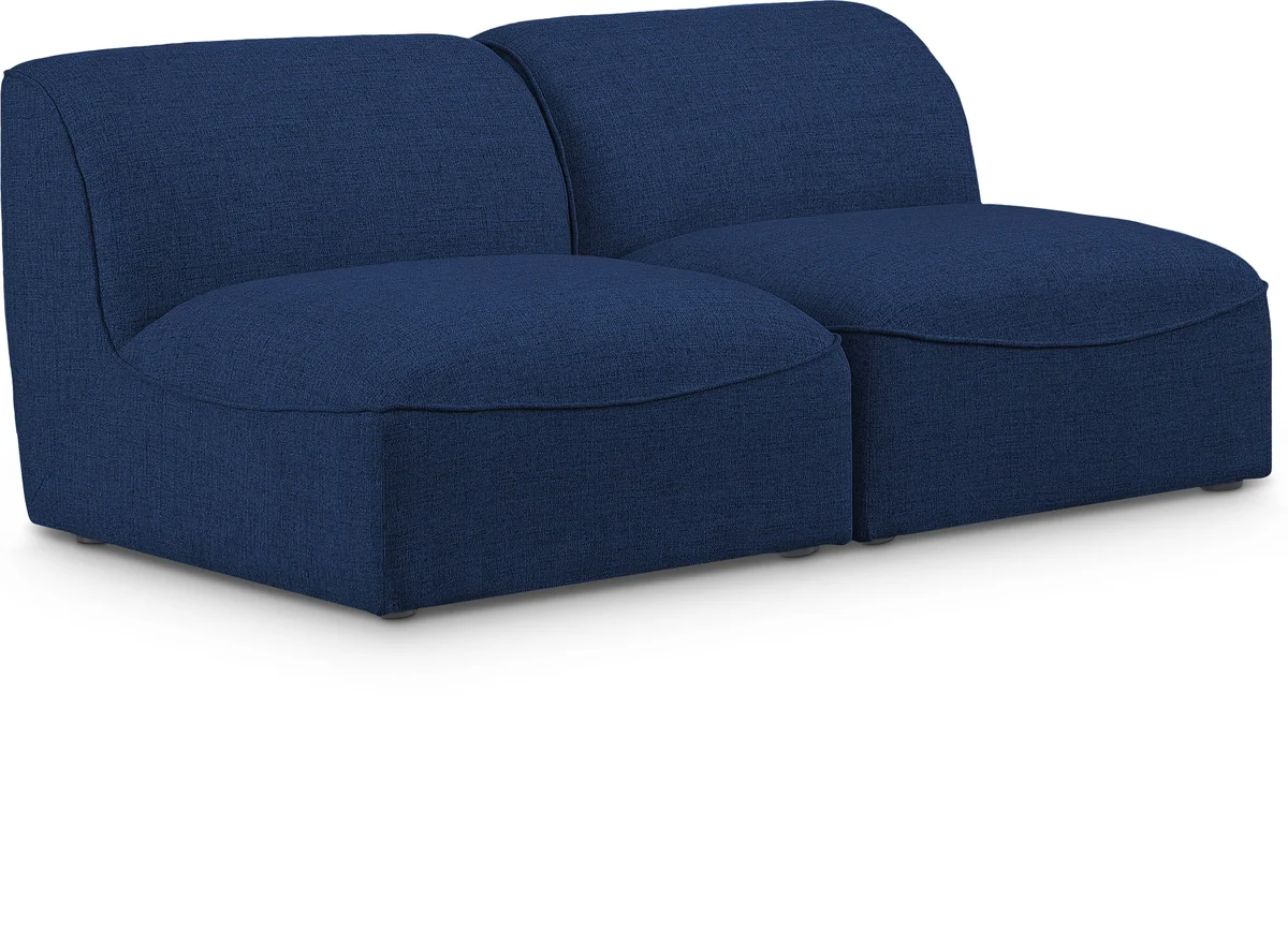 Miramar - 2 Seat Armless Modular Sofa - Navy