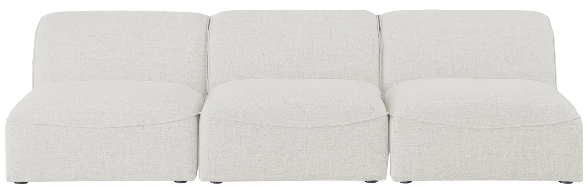 Miramar - 3 Seat Armless Modular Sofa - Cream