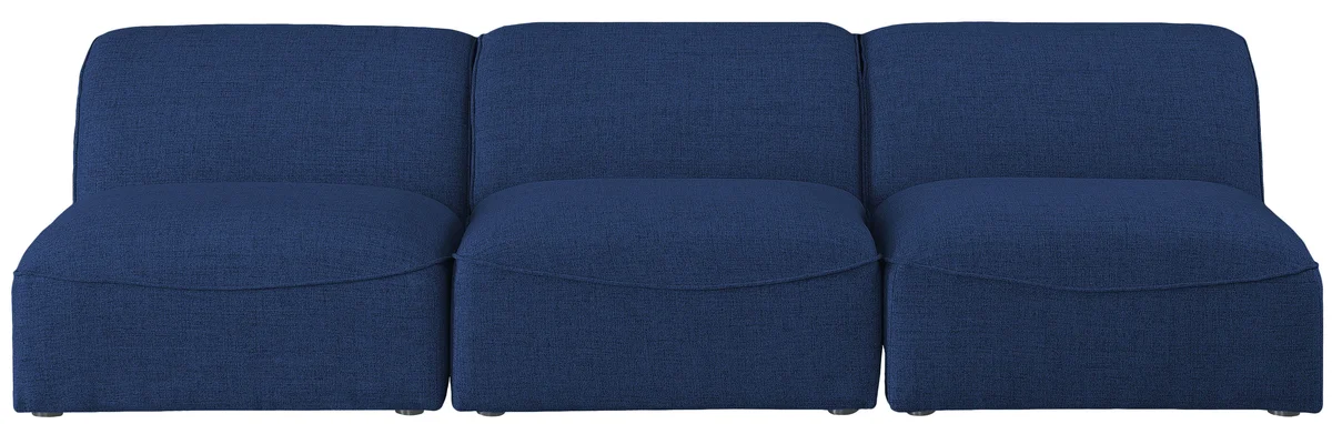 Miramar - 3 Seat Armless Modular Sofa - Navy