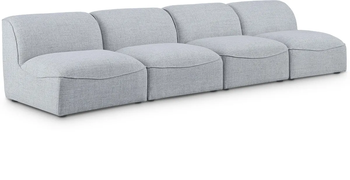 Miramar - 4 Seat Armless Modular Sofa - Gray