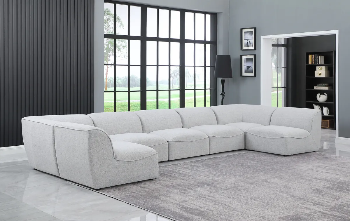 Miramar - 7 Piece Modular U-Shaped Sectional - Gray - View 2