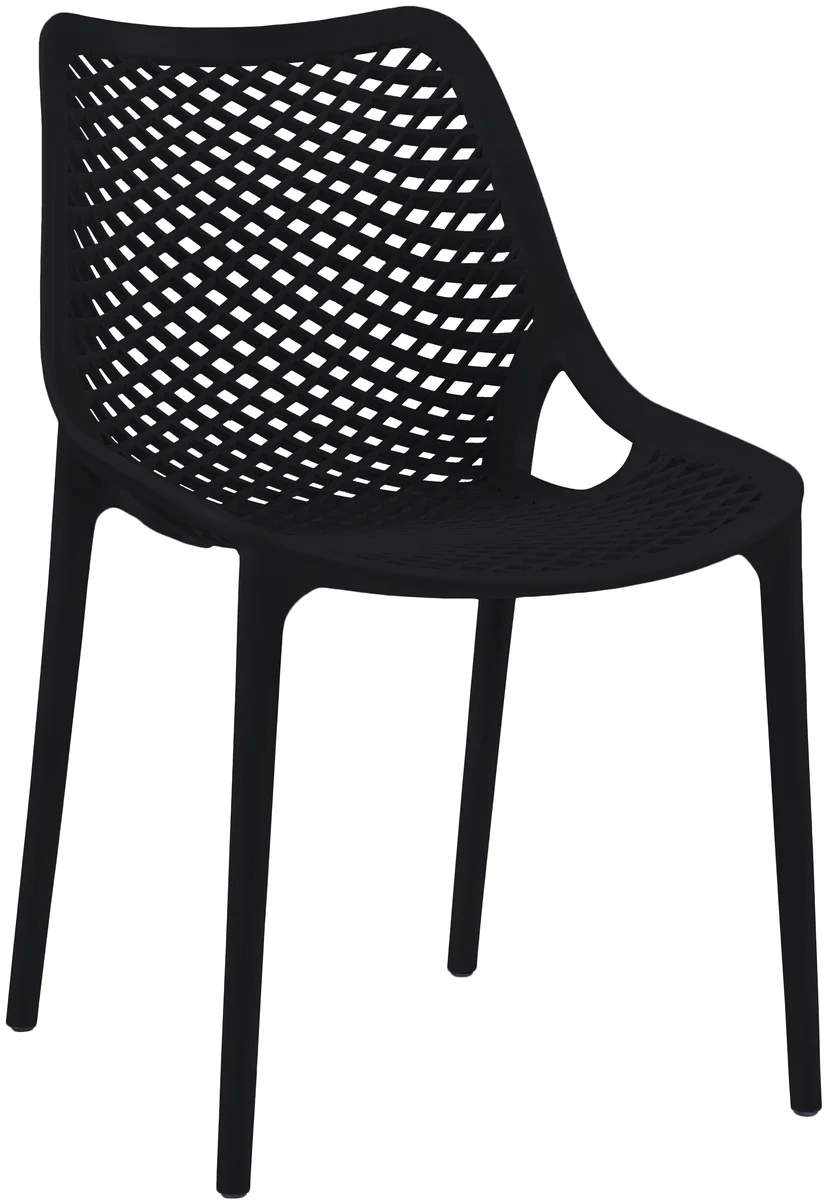 Mykonos - Outdoor Patio Dining Chair (Set of 4) - Black - Plastic