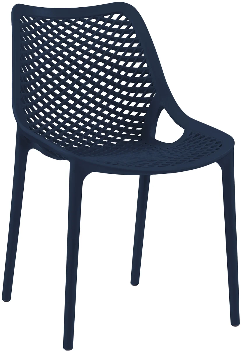 Mykonos - Outdoor Patio Dining Chair (Set of 4) - Navy - Plastic