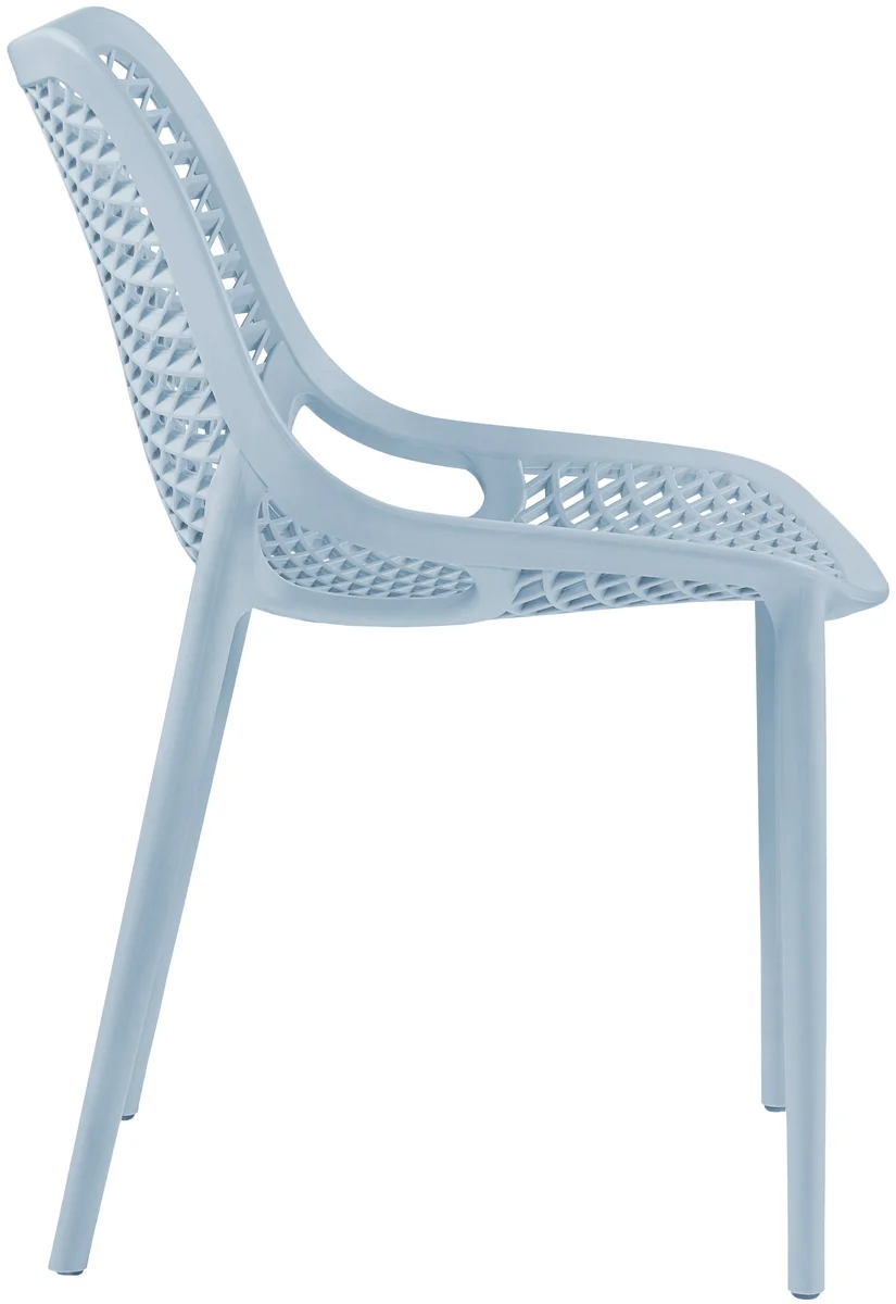 Mykonos - Outdoor Patio Dining Chair (Set of 4) - Sky Blue - Plastic