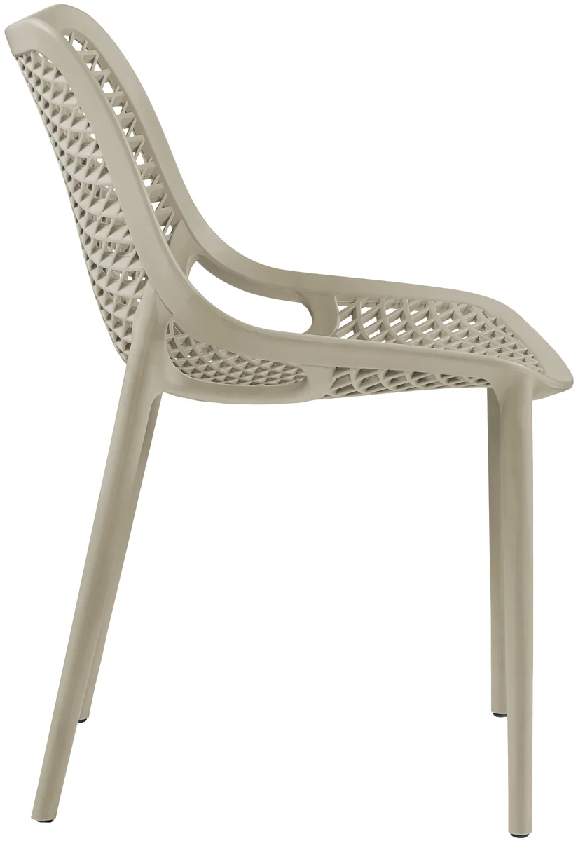 Mykonos - Outdoor Patio Dining Chair (Set of 4) - Taupe - Plastic