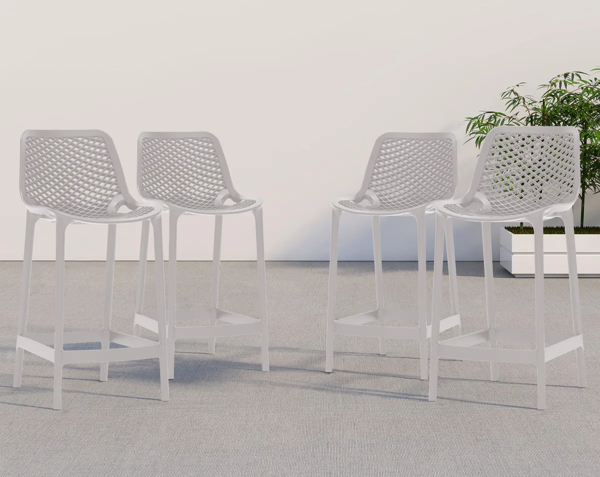 Mykonos - Outdoor Patio Stool (Set of 4) - Gray - View 2